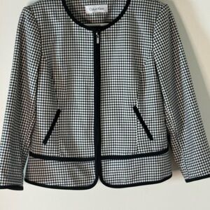 Calvin Klein Black & White Houndstooth Zip Jacket